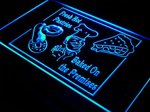 Fresh Hot Pastries Cafe Drink Neon Light Sign